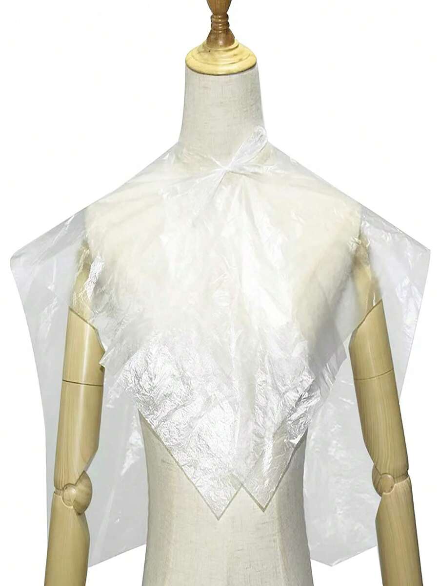 200 pièces/20 pièces Capes jetables pour la coupe, l'ondulation permanente et la coloration des cheveux - Blanc - Voir 1
