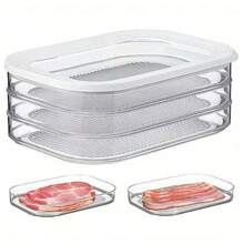 Recipiente pentru depozitarea alimentelor în frigider cu 2/3/4 straturi, cutii transparente etanșe pentru conservarea alimentelor, recipiente pentru depozitarea alimentelor feliate în frigider, cutii reutilizabile etanșe pentru economisirea alimentelor, organizare bucătărie, potrivite pentru interior, exterior, camping - Multicolor - Vizualizare 6