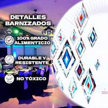 R's ARTEDISEÑO FIESTAS Platos Desechables Premium 9'' 23cm Paquete de 100 Piezas Hoja Azul Resistentes a Líquidos Ecológicos y de Alta Calidad Para Toda Ocasión - 50 pz plato 9" diamantes - Ver 5