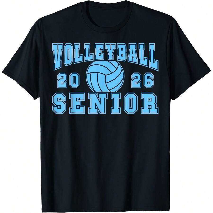 Volleyball Senior Night Volleyball Senior 2026 Graduation T-Shirt Comfortable Home Wear, Daily Fashion, Party Wear T-Shirt,Unisex Style ,Gift T-Shirt Sizes S - XXXXL, Black - Đen 27 - Xem 1