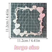 1pc Heart-Shaped Carbon Steel Cutting Die - DIY Scrapbooking & Embossing Stencil, Greeting Card Making Tool, Paper Craft Cutting Kit, Gift Card Template - Perfect For Valentine's Day - Silver - View 6