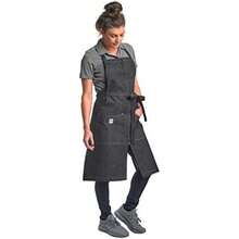 Mercer Culinary Metro Edge Talon Delantal para servidor, mezclilla índigo con costuras constantes(Zephyr Denim Negro Bib) - Multicolor - Ver 11