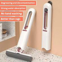 1pc Portable Mini Cleaning Mop, Self-Wringing Squeeze Mop, Mini Cleaning Mop, Car Cleaning Mop With Expandable & Compact Space-Saving Design, Hand-Free Strong Absorbent Wet And Dry Cleaning, Manual, Self-Cleaning, Multi-Functional, Suitable For Bathroom, Kitchen, Desk, Tabletop, Furniture - Multicolor - View 2