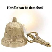 Campana de Meditacin Budista Tibetana Dorje Vajra, Campanas de Oracin Hechas a Mano, Latn para el Templo, Boda en Casa - dorado - Ver 5