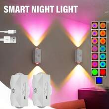 Unique Appearance Dual Headed Color Human Body Sensing Wall Lamp, USB Powered Night Light/Hallway Light/Decorative Light, 3000mAh Large Battery, Easy To Install And Move, Making It The Best Gift For Birthdays And Holidays - White - View 13