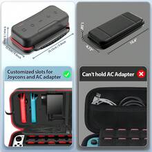 Carrying Case, Multifunctional Protective Pouch Compatible With OLED Model, Holds Console, Charger, Game Cards, Cables And Wrist Strap - Black - View 9