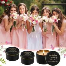 8 Pcs Bridesmaid Proposal Gifts Smells Like You're In The Bridal Party Candles Bridesmaid Gifts Natural Soy Wax Candles For Best Friends(Black,Retro) - ColorF - 查看 6