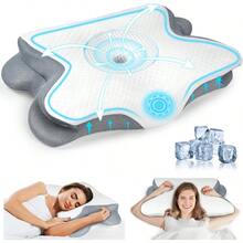 Almohada Memory Foam Cervical Almohada Ortopédica Ergonómica para Dormir Adecuada para Personas Que Duermen de Lado Espalda y Estómago con Funda de Almohada - Blanco1 - Ver 5