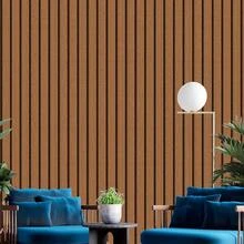 Adhesive Wallpaper With Ribbed Wood Pattern, Brown, Medium Ribbed Design - Multicolored 10 - View 15
