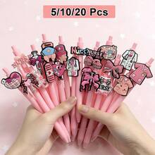 1/5/10/20pcs Nurse/Doctor Ballpoint Pens, Medical Record Pens, Nurse's Day Gifts, Suitable For Nurses, Medical Assistants And Students, Practical Nurse Gifts, Perfect Holiday Gifts, For Colleagues: New Year, Valentine's Day, Christmas - Black - View 2