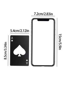 10pcs Customized Spade A Credit Card, Creative Poker Shaped Stainless Steel Household Tool Bottle Opener, Spade Bottle Opener, Customizable Text, Stainless Steel Can Opener, Elegant Black And White Design, Suitable For Parties, Weddings, Holidays, Ideal For Bar Activities, Christmas, Birthday, Father's Day, Valentine's Day Gifts, Smooth Metal Appearance, Metal Structure, Household Items, Business Office Supplies ,Forever Love, Wall Decor - Multicolor - View 3