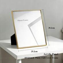 优雅金色亚克力大尺寸金属相框/海报框，简约铁艺，A4/A3尺寸，可壁挂或桌面摆放 - 金色 - 查看 9