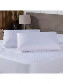 Set Of 2 Comfortable Soft Touch Hypoallergenic Pillows For Bedroom/Bedroom, Medium/Low Support (10 Cm) - trắng - Xem 4