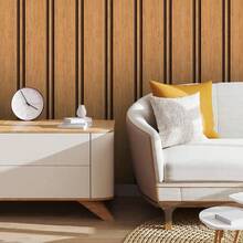 Adhesive Wallpaper With Ribbed Pattern, Natural Oak Wood, Thick Strips - Multicolored 8 - View 18