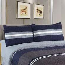 Casaisla Home Collection Juego de Edredón Reversible 4 Piezas con Sábana de Cajón y Fundas de Almohada (Matrimonial y King Size) Seleccione Tamaño y Diseño - azul real - Ver 2