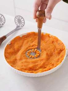 1pc Stainless Steel Potato Masher, Potato & Pumpkin Puree Maker, Home Cooking Food Masher Tool For Kitchen, Restaurant - Multicolor - View 9