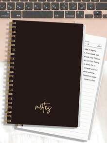 Trees Sổ tay A5 không ghi ngày tháng - 108 trang, sổ nhật ký hàng ngày/hàng tuần mùa xuân dùng để ghi chú cuộc họp, nhật ký cá nhân và kế hoạch học tập, thiết kế tối giản, phù hợp sử dụng tại nhà, văn phòng và trường học. - màu đen - Xem 5