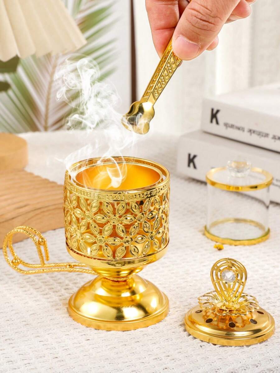 High-End Home Gold Metal Decorative Incense Burner - Multicolor - View 1