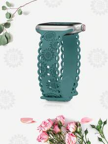 Correa de reloj con estampado de mariposa y girasol en relieve láser, suave y transpirable, para mujeres y hombres, compatible con Apple Watch de 38mm, 40mm, 41mm, 45mm, 44mm, 42mm, 46mm, 49mm, versátil para uso casual, fiesta, San Valentín, Año Nuevo, festivales, accesorio de repuesto - Piedra - Ver 13