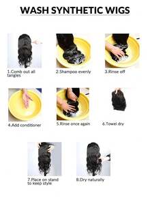 1pc 16-Inch Claw Clip-In Ponytail Extension, Wavy Curly Claw Clip Ponytail Extension, Natural Looking Synthetic Ponytail Hair Piece, For Women - Multicolor - View 12