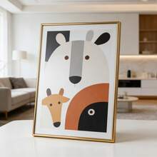 优雅金色亚克力大尺寸金属相框/海报框，简约铁艺，A4/A3尺寸，可壁挂或桌面摆放 - 金色 - 查看 8