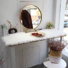 1 件奢华白色仿毛皮梳妆台垫、北欧风格白色蓬松圆形地垫、Ins 风格白色毛茸茸椅垫、装饰地毯、卧室装饰、小地毯、地毯、家居装饰、客厅地毯、客厅小地毯、卧室地毯、客厅家居装饰、户外地毯、可水洗地毯、毛绒地毯、毛茸茸地毯、秋冬地毯、厚实/蓬松 - 白色 - 查看 7