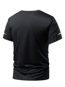 Men's Plus-Size T-Shirt, Gradient Color Round-Neck Design, Plus Size Casual Short-Sleeved Pullover, Summer Sports Running Workout Top - Multicolor - View 2