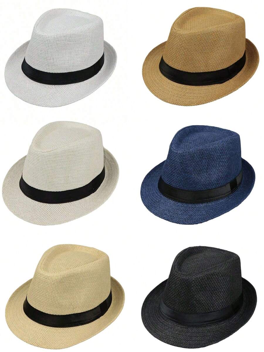 1pc Wide Brim Sun Hat For Men, Beach Hat, Straw Hat, UV Protection, Fashion & Versatile