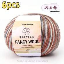 6 Packs, 50g*6 Packs, Colorful Ombre Wool Blend Yarn - Ideal For Knitting Sweaters, Vests, Hats And Shawls - 6 Skeins Of Bacon-dyed Wool - View 15