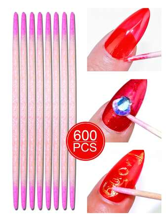 TWOING 200/400/600 st. Rengöringsstift för överfyllda geler – Dubbelsidiga nagelkonst- och manikyrverktyg för borttagning av överfyllda nagellack, rengöring av nagelmellanrum och exakt applicering, perfekt för salong- och hemmabruk