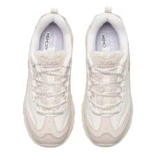 Skechers Giày nữ thường ngày, dòng D'LITES cổ điển, giày thể thao nhẹ và thoải mái, thiết kế hình gấu trúc dễ thương, đế trong bằng mút hoạt tính thoáng khí, giảm sốc, giày sneaker đế dày màu tím nhạt, mã sản phẩm 150240-NAT - Màu sắc tự nhiên - Xem 8