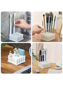 A Extra-Large Size Multi-Functional Storage Rack That Can Hold 32 Items/ Medicine Cream Storage Shelf/ Pen Holder/ Desk Storage/ Medicine Cream Storage/ Wave-Shaped Storage Rack/ Divided Vertical Storage Rack/ Home Necessities-Christmas Gift - Multicolor - View 8