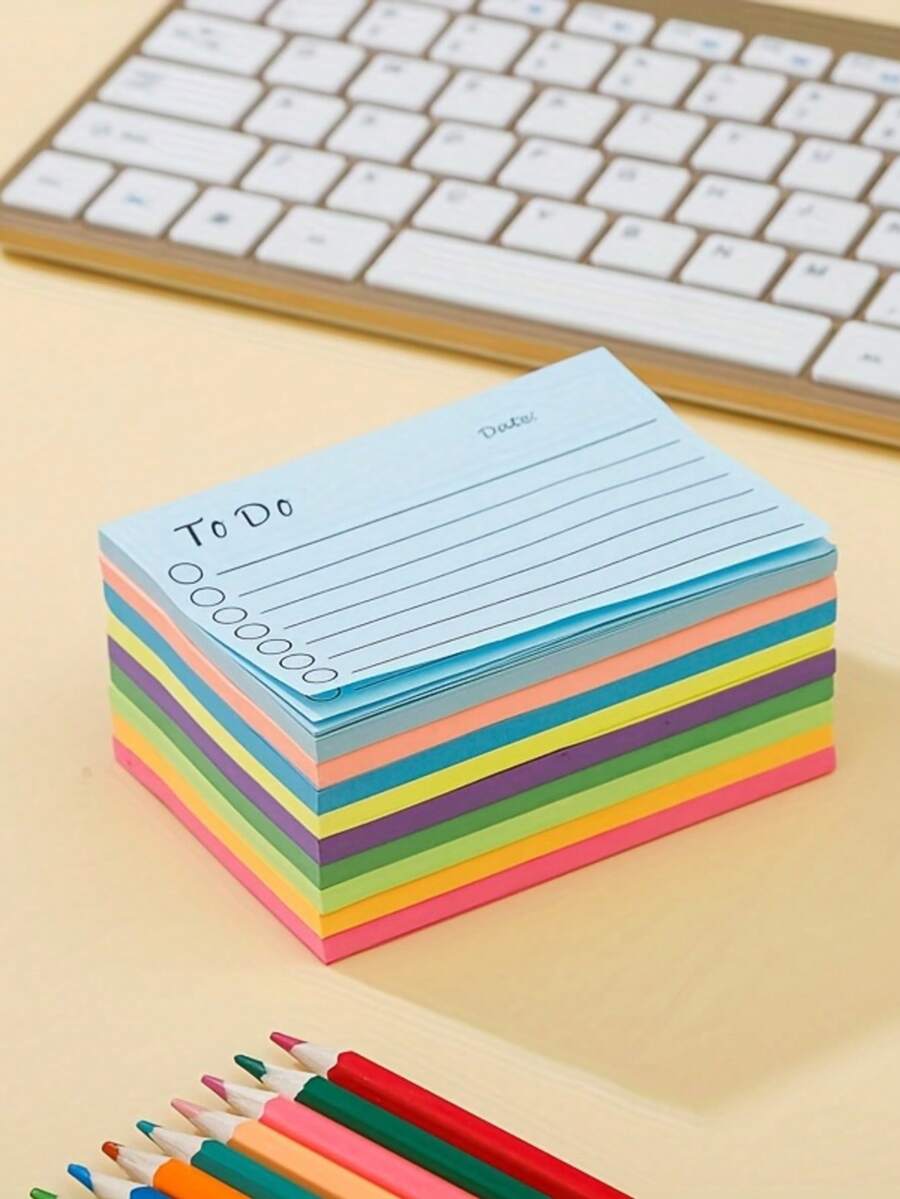 45 Multicolor Note Papers With Date Markers - Self-Adhesive, Lined ...