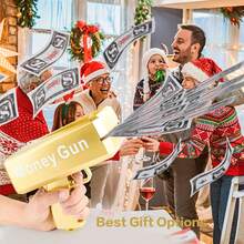 Super Money Spray Gun With 100pcs Of Paper Prop, Handheld Cash Shooter, Suitable For Games, Movies, Birthday Parties - Halloween, Christmas Novelty And Funny Gifts (Batteries Not Included) - 黃色 - 查看 4