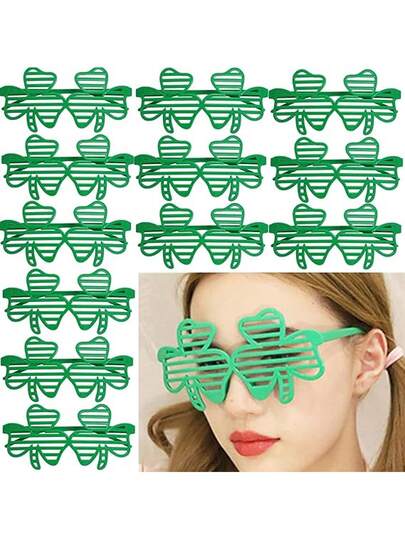 1/2/4pcs St. Patrick's Day Clover Green Lucky Plastic Window Blinds, Sunshade, Party Prop, Suitable For St. Patrick's Day, Irish Party Decor, Party Decoration Props