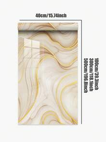 1卷镀金大理石纹理自粘墙纸，棕色花岗岩质感，可剥离粘贴，适用于台面，防水防潮，厚哑光，大理石外观，适用于厨房餐桌，可作乙烯基贴膜。 - 彩色 - 查看 5