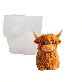 Highland Cow Silicone Candle Mold - Animal Shaped DIY Tool, Suitable For Yak Candles/Plaster Resin Crafts, Farmhouse Home Decor And Textural Art Creation