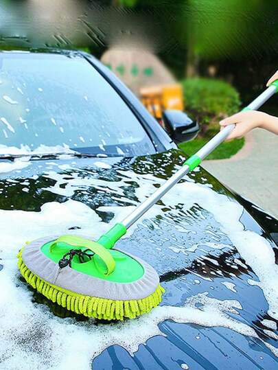 Mopa extensible para lavar el coche, cepillo telescópico de chenilla de varias secciones, herramienta de limpieza de cerdas suaves para lavar el coche, cepillo para lavar el coche, herramienta de limpieza del coche, accesorios para el coche, artículos esenciales para el coche, suministros para el coche, material de plástico