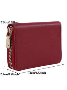 Nueva cartera de mujer de unicolor - Monedero con cremallera de gran capacidad, minimalista y de lujo, estilo aleatorio para mujeres, billetera de dinero, billetera mini, monedero, billetera pequeña, billetera linda, billetera con muñequera, billetera de viaje, esencial, portabadges, cordón, portador de tarjeta de identificación, portador de identificación - Rosa Pálido - Ver 7