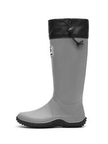 Men's Tall Soft Foldable Waterproof Anti-Slip Durable Rain Boots, Suitable For Boating, Farming, Fishing, Outdoor Activities, Hiking, Gray - Light Grey - View 10