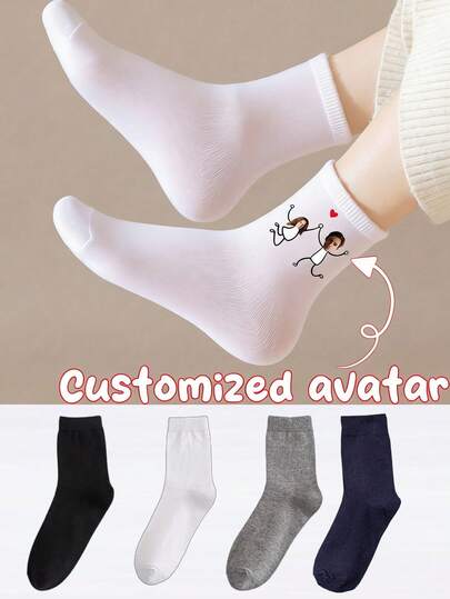 Customized Face Socks, Couple Photo Socks, Funny Couple Gift, Personalized Funny Face Socks, Photo Printed Socks, Couple Socks, Personalized Socks, Gift For Boyfriend, Valentine's Day Socks, Personalized Gift For Boyfriend, Girlfriend Or Couples, Knitted Fabric, Hand Wash Only, Creative Socks, Knitted Texture, Cute Socks, Cute, Adorable, Minimalist, Funny