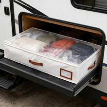 2pcs Large Under Bed Storage Containers With Leather Handles And Label Holders - Multicolor - View 3