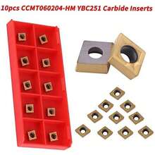 Insertos de puntas de carburo CNC Insertos de puntas de carburo CNC 10 Uds herramienta de torneado de torno de corte de cuchilla con caja CCMT060204- YBC251 ccmt0602 ccmt060204- ybc251