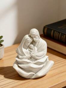 圣家树脂摆件：家居及祈祷空间的宗教装饰品，圣母玛利亚、圣约瑟和圣婴耶稣雕像，采用耐用树脂制成，展现虔诚的信仰，将永恒的信仰与温馨的家居装饰完美融合。这是一份饱含深情的礼物，适合基督徒家庭，为日常或节日聚会增添温暖。 - 彩色 - 查看 1