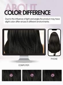 [Elegant Hairstyle] Brown Ombre Layered Straight Wig, Wear And Go, High-Quality Glueless Wig, Heat-Resistant Fiber, Suitable For Women's Daily Wear