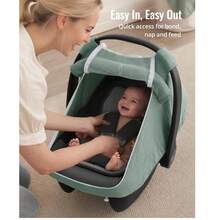 婴儿汽车座椅罩，超大网眼窗，透气棉布，婴儿防风遮阳篷，轻便婴儿汽车座椅遮阳篷，必备婴儿礼物 - 彩色 - 查看 3