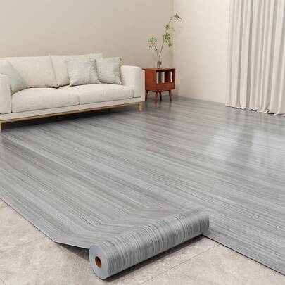 PKBD 1 Roll Peel And Stick Vinyl Flooring Roll, 300cmX40cm(118.11''*15.74"),Self-Adhesive Vinyl Wood Flooring Planks Floor Tiles Stickers,Waterproof Removable Wallpaper,Light Wood,Wood Grain Patterned Decorative Sticker Roll For Floor,RV,Worthy Floor Transformation,Wall,Cabinet,Bathroom,Bedroom, Kitchen,Countertop Renovation,Decorative Flooring Roll,Peel And Stick Living Room Bathroom Decor Home Decor,Holiday Ready Floor Makeover Roll,Grey