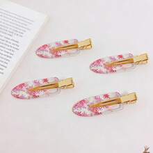 4 piezas de pasadores de cabello sin costuras y coloridos para flequillo lateral, pasadores de cabello sin costuras rectos, pinzas de maquillaje populares, pasadores de cabello, accesorios para el cabello para mujeres - Multicolor - Ver 6