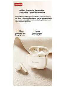 Lenovo EA175 半入耳式藍牙耳機 持久續航 搭載BES AI晶片組連接穩定抗干擾 磁吸充電倉收納充電一體 取出即連自動回充 風暴灰 - 風暴灰 - 查看 4