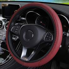 15in/38cm Soft Leather Car Steering Wheel Cover, 3D Embossed Wear-Resistant, Elastic Band Grip, Suitable For All Seasons, Women - one-size - View 11